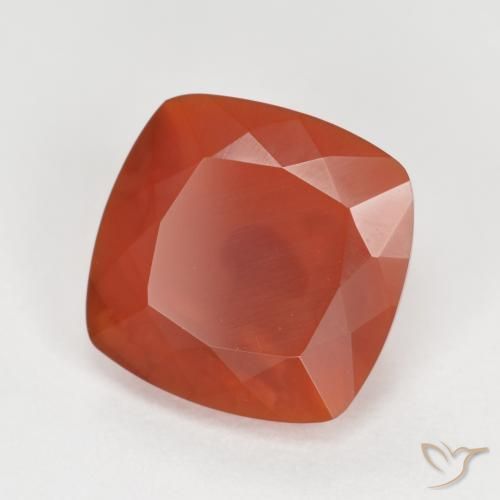 opala de fogo Vermelho Laranja Claro Natural 1.68ct, Almofada, Transparente/Translúcido
