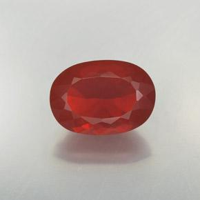 Opala de Fogo laranja avermelhado Natural 3.09ct, Corte Oval, Transparente