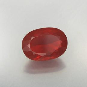 Opala de Fogo laranja avermelhado Natural 3.09ct, Corte Oval, Transparente