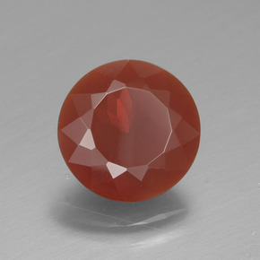 Opala de fogo laranja natural 2,11ct, corte redondo, transparente