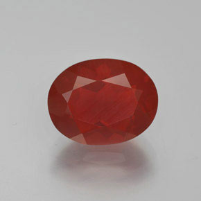 opala de fogo Laranja Vermelho Natural 3.46ct, oval, Transparente/Translúcido