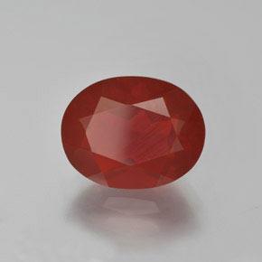 opala de fogo Laranja Vermelho Natural 3.46ct, oval, Transparente/Translúcido