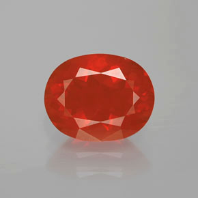 Opala de Fogo laranja avermelhado Natural 2.09ct, Corte Oval, Transparente
