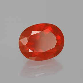 Opala de Fogo laranja avermelhado Natural 2.09ct, Corte Oval, Transparente