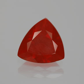 Opala de fogo vermelho natural 2,46ct, trillion, transparente