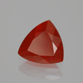 Opala de fogo vermelho natural 2,46ct, trillion, transparente