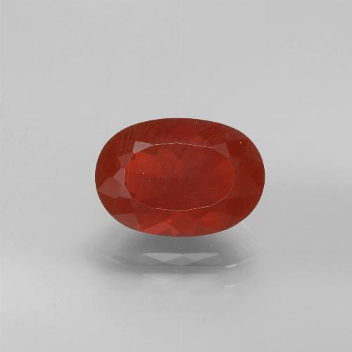 Opala de Fogo vermelho médio Natural 2.40ct, Corte Oval, Translúcido