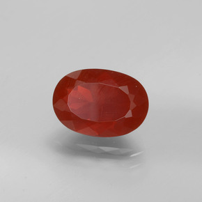 Opala de Fogo vermelho médio Natural 2.40ct, Corte Oval, Translúcido