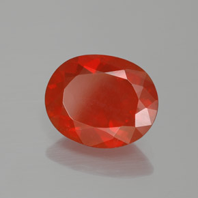 Opala de Fogo laranja avermelhado Natural 2.13ct, Corte Oval, Transparente
