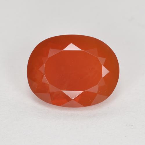 Opala de Fogo Laranja Vermelho Natural 1.32ct, Corte Oval, Transparente