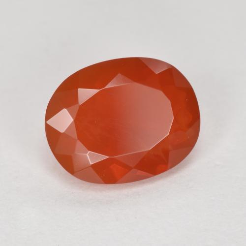 Opala de Fogo Laranja Vermelho Natural 1.32ct, Corte Oval, Transparente