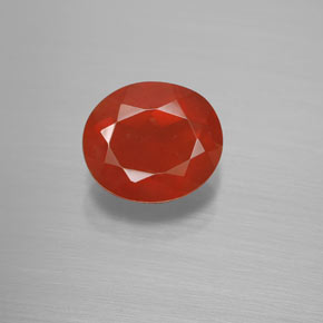 Opala de fogo laranja natural 2,24ct, corte oval, transparente