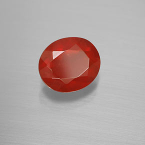 Opala de fogo laranja natural 2,24ct, corte oval, transparente