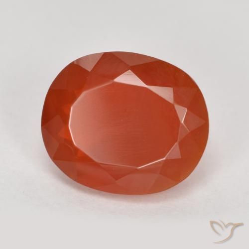 opala de fogo Laranja Vermelho Natural 1.85ct, oval, Transparente