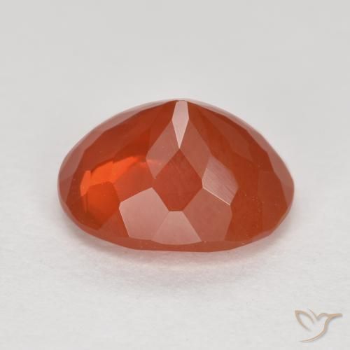 opala de fogo Laranja Vermelho Natural 1.85ct, oval, Transparente