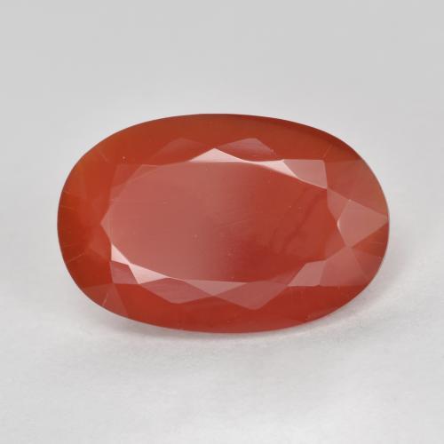 Opala de fogo vermelho natural 2,53ct, corte oval, translúcido