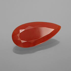 Opala de fogo laranja natural 4,41ct, formato de pêra, translúcido