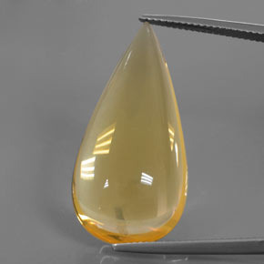 Opala de fogo dourado natural 18,36ct, formato de pêra, transparente