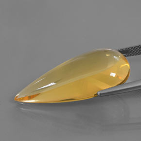 Opala de fogo dourado natural 18,36ct, formato de pêra, transparente