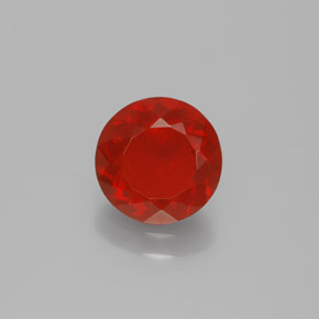Opala de fogo laranja natural 0,95ct, corte redondo, transparente