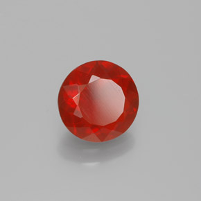 Opala de fogo laranja natural 0,95ct, corte redondo, transparente