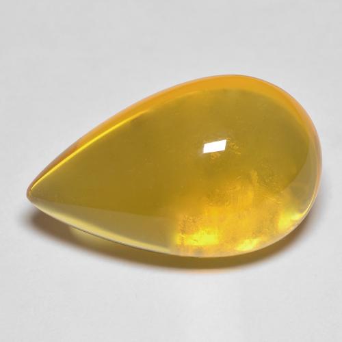 Opala de fogo dourado natural 10,94ct, formato de pêra, transparente