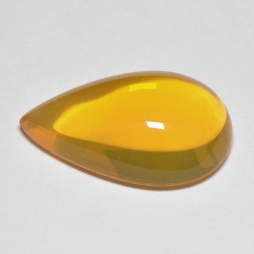 Opala de fogo dourado natural 10,94ct, formato de pêra, transparente
