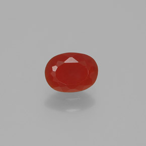 Opala de fogo laranja natural 0,49ct, corte oval, transparente