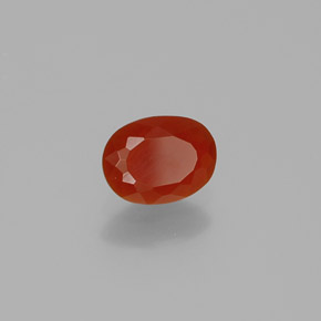 Opala de fogo laranja natural 0,49ct, corte oval, transparente