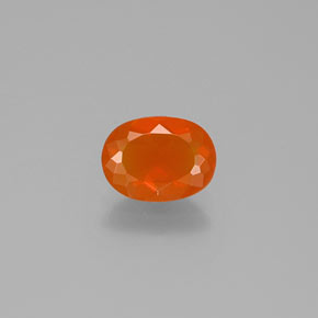 Opala de fogo laranja natural 0,75ct, corte oval, transparente