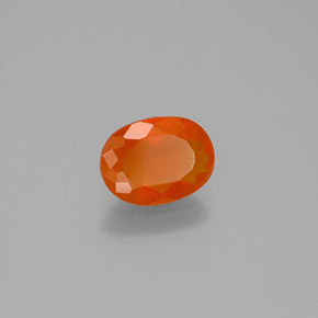 Opala de fogo laranja natural 0,75ct, corte oval, transparente