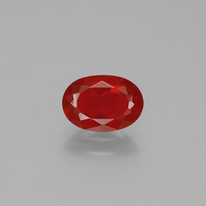 Opala de fogo laranja natural 0,89ct, corte oval, transparente