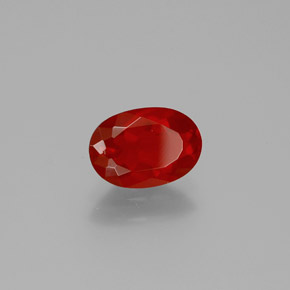 Opala de fogo laranja natural 0,89ct, corte oval, transparente