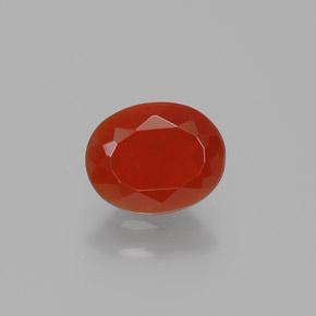 Opala de fogo vermelho natural 0,64ct, corte oval, transparente