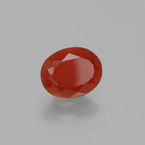 Opala de fogo vermelho natural 0,64ct, corte oval, transparente