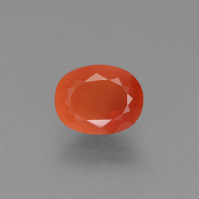 Opala de fogo laranja natural 0,96ct, corte oval, transparente