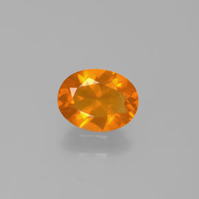 Opala de fogo laranja natural 0,77ct, corte oval, transparente