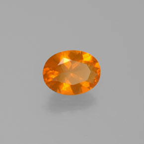 Opala de fogo laranja natural 0,77ct, corte oval, transparente