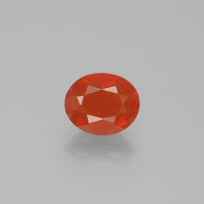 Opala de fogo laranja natural 0,74ct, corte oval, transparente