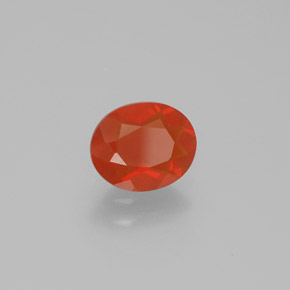 Opala de fogo laranja natural 0,74ct, corte oval, transparente