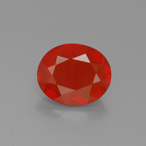 Opala de fogo laranja natural 1,24ct, corte oval, transparente