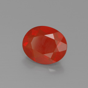 Opala de fogo laranja natural 1,24ct, corte oval, transparente