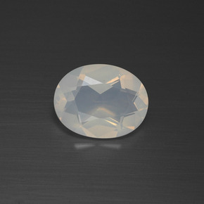 Opala de fogo branco natural 1,21ct, corte oval, transparente