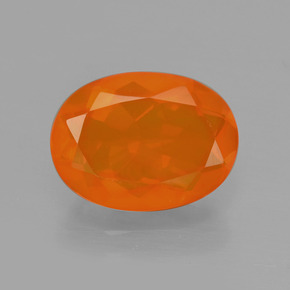 Opala de fogo laranja natural 2,00ct, corte oval, transparente