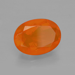 Opala de fogo laranja natural 2,00ct, corte oval, transparente