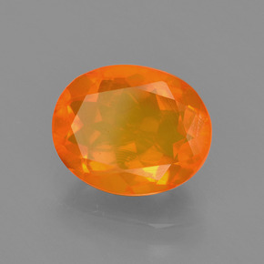 Opala de fogo laranja natural 1,59ct, corte oval, transparente