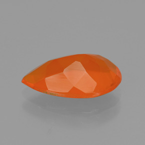 Opala de fogo laranja natural 1,46ct, formato de pêra, transparente