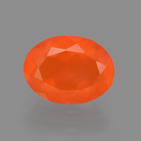 Opala de fogo laranja natural 1,63ct, corte oval, transparente