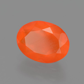 Opala de fogo laranja natural 1,63ct, corte oval, transparente