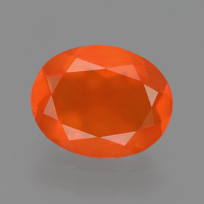 Opala de fogo laranja natural 2,04ct, corte oval, transparente
